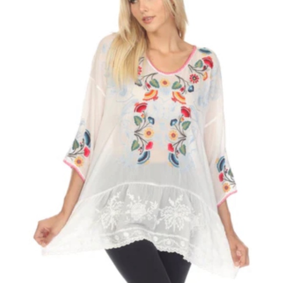 NWT Johnnie Was Women’s Cherie Tunic Blouse Size Medium - Picture 4 of 11